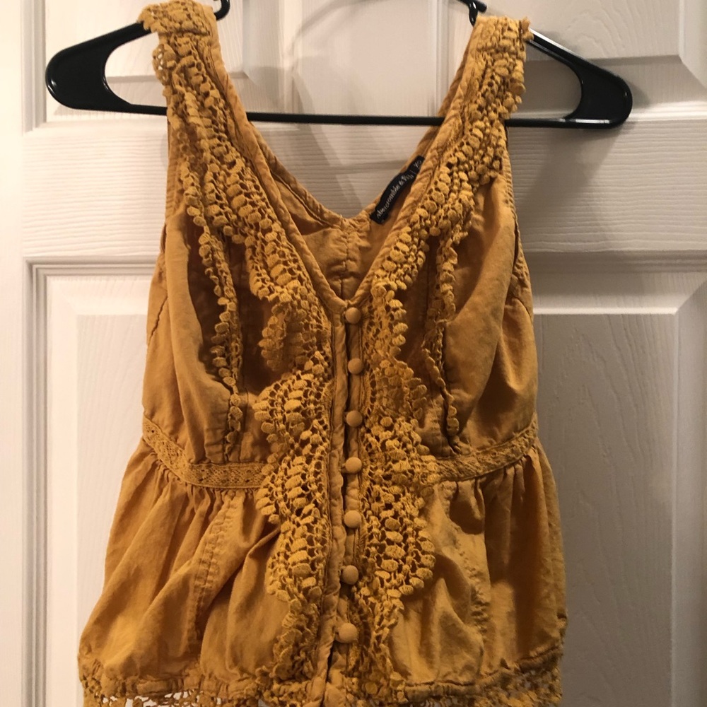 Mustard button blouse